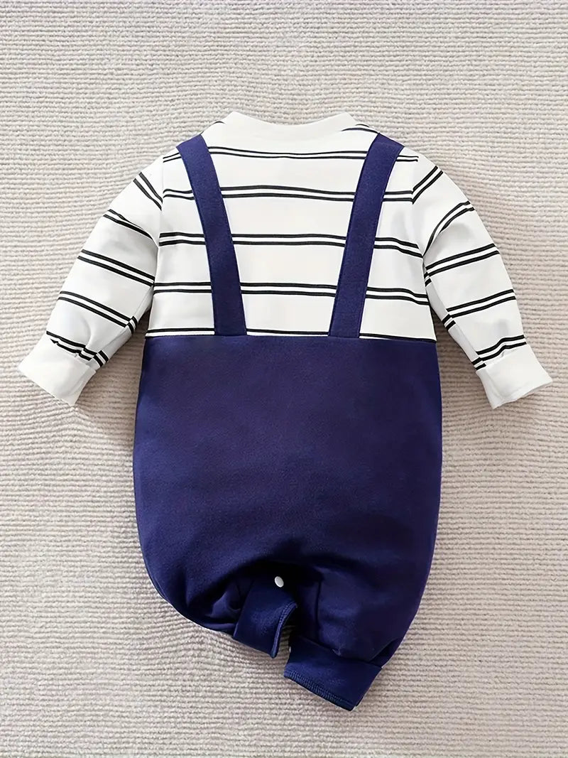 1pc of Fake Two-Piece Suspender Jumpsuit for Boys