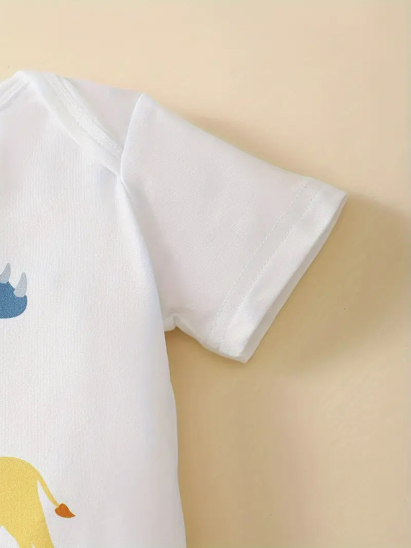 Three-piece Set with Cute Cartoon Animal Print