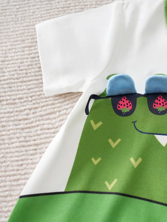 Cute Green Crocodile Baby Romper