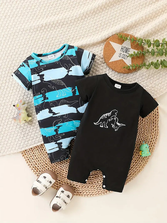Casual Comfort Camouflage Dinosaur Print Two-Piece Set