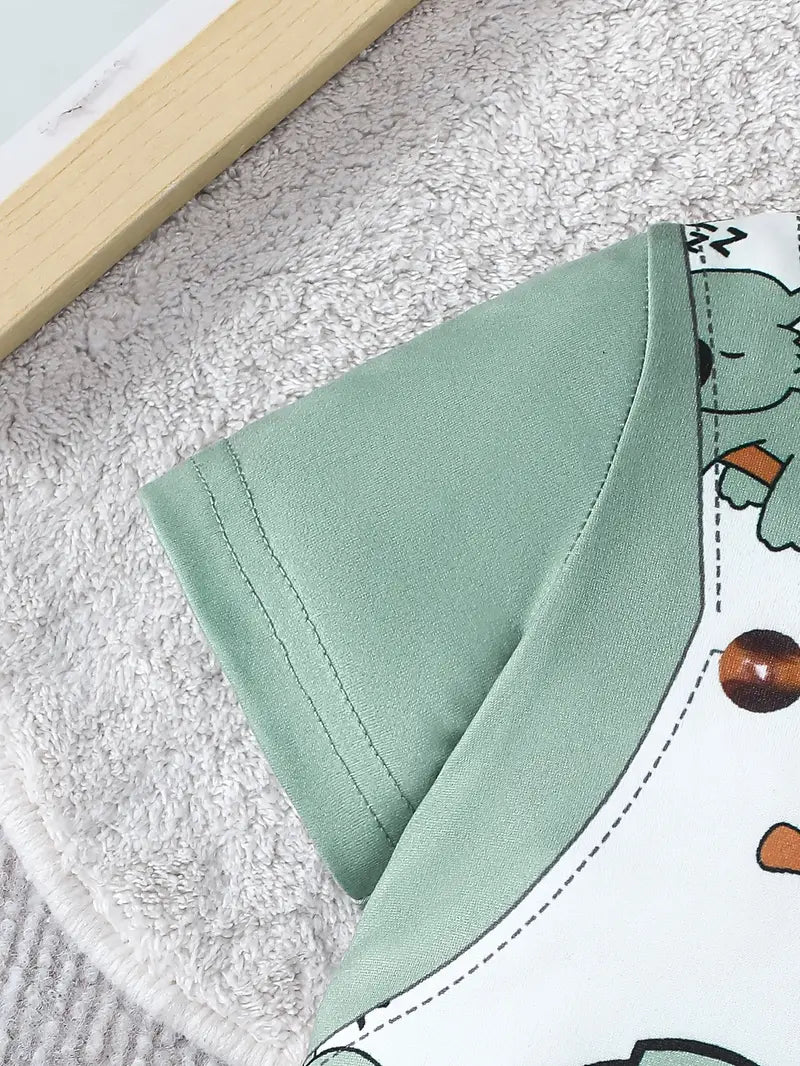 Adorable Koala Print Short-Sleeve Romper for Babies