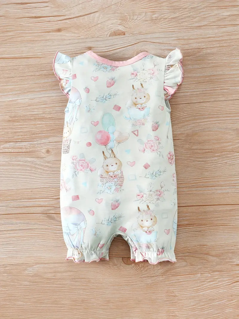 Cute Little Squirrel Hot Air Balloon Full Print Flying Sleeve Open Cardigan