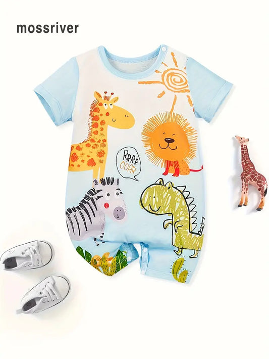 Casual Animal Print Romper with Cute Design