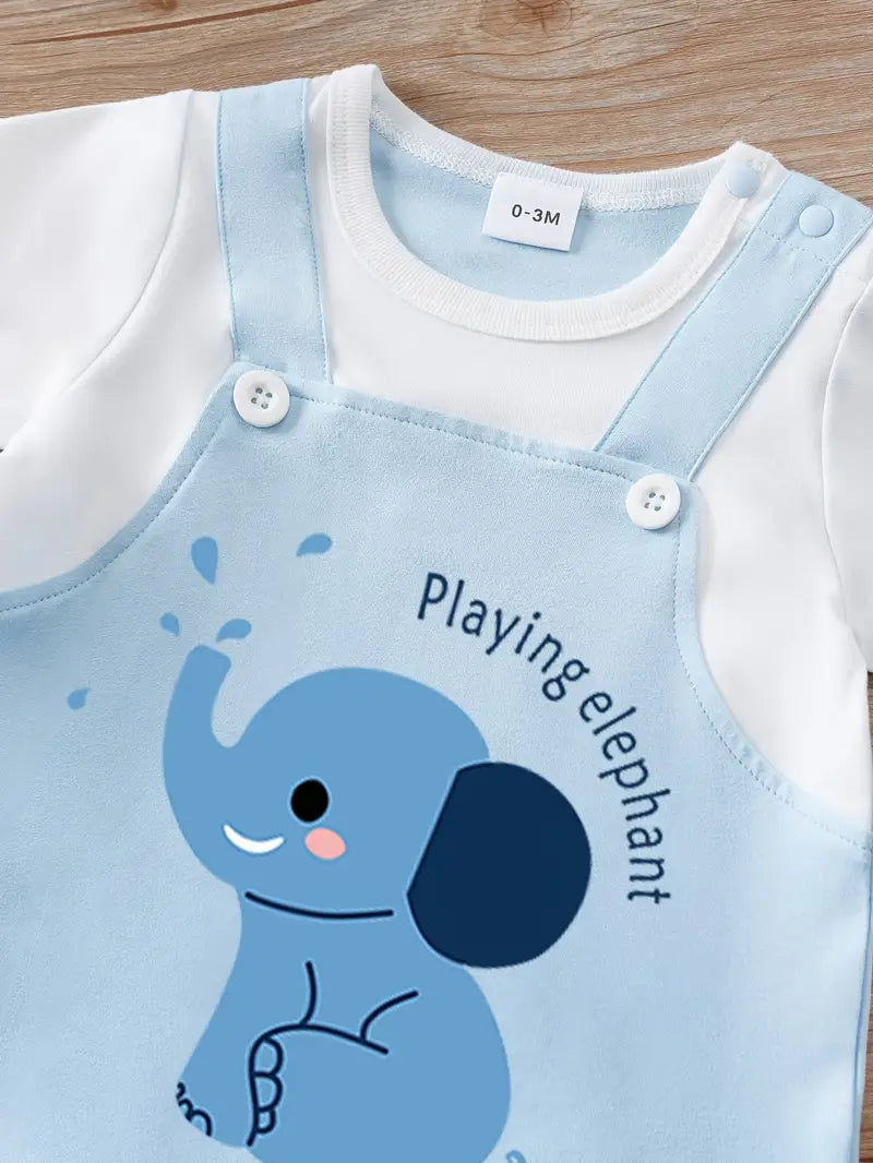 Baby Elephant Print Summer Romper