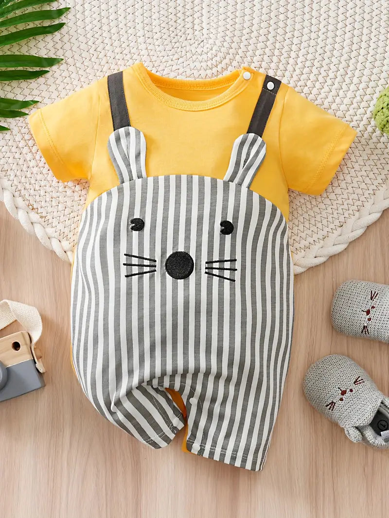 Cotton Striped Mouse Baby Romper