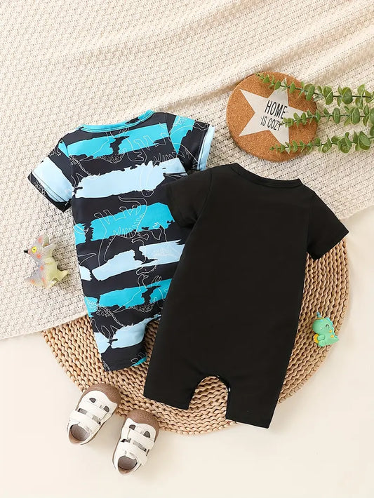 Casual Comfort Camouflage Dinosaur Print Two-Piece Set