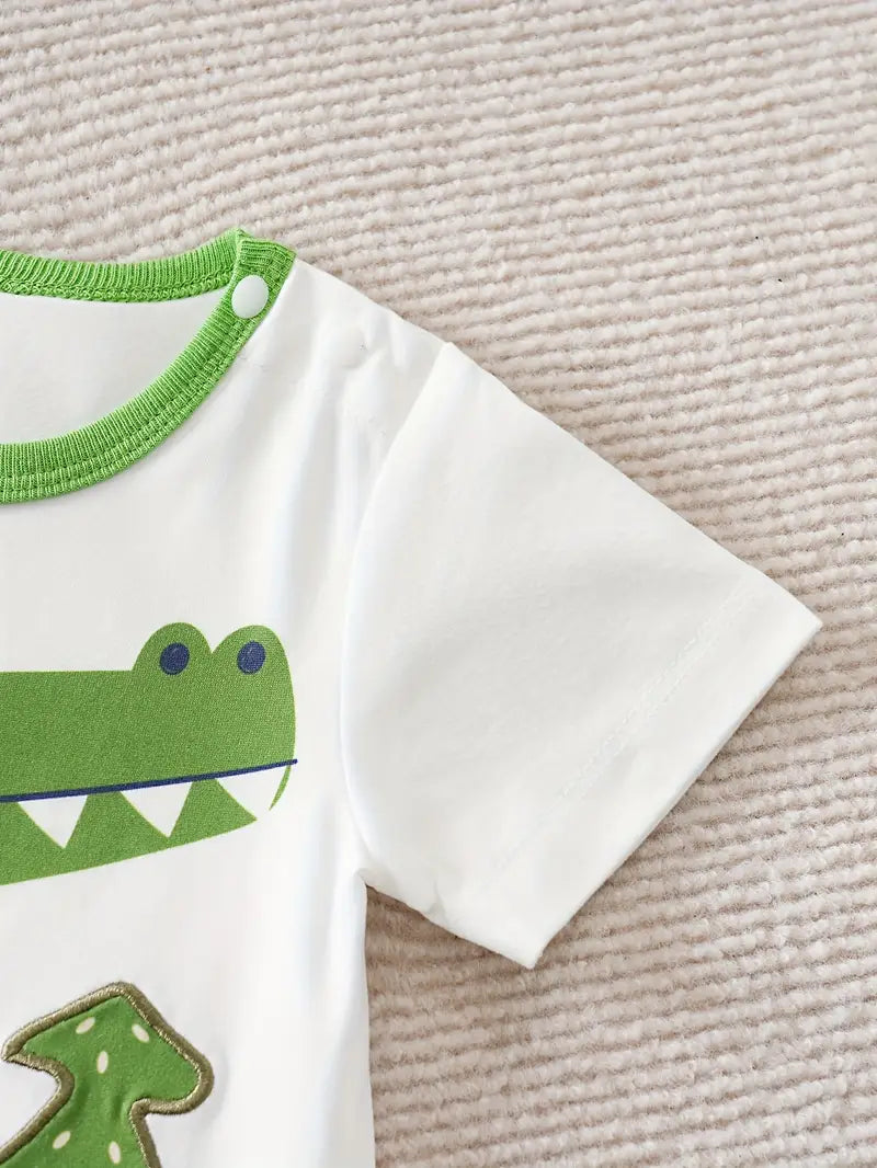 Cute Green Crocodile Baby Romper