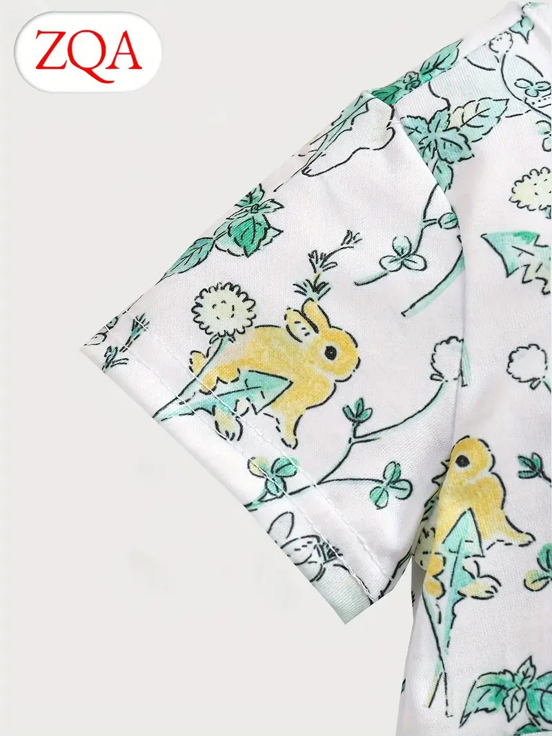 Infant's Lovely Bunny Allover Print Bodysuit