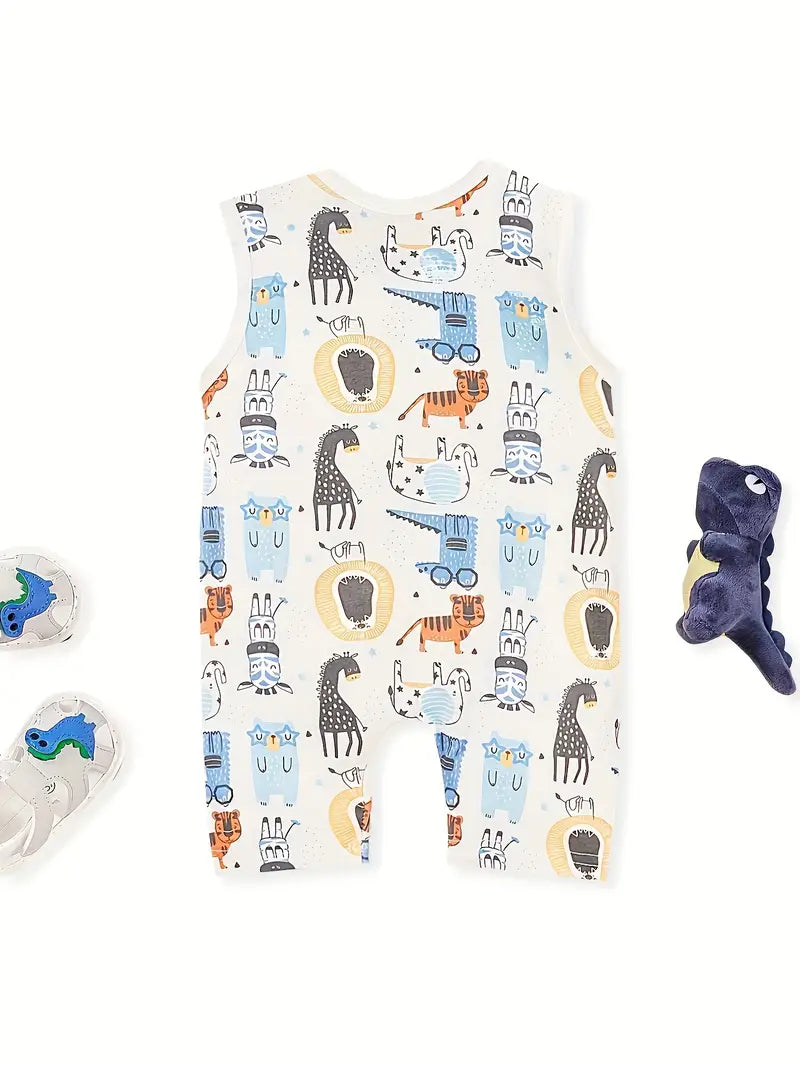 Casual Romper Featuring an Animal Kingdom Print