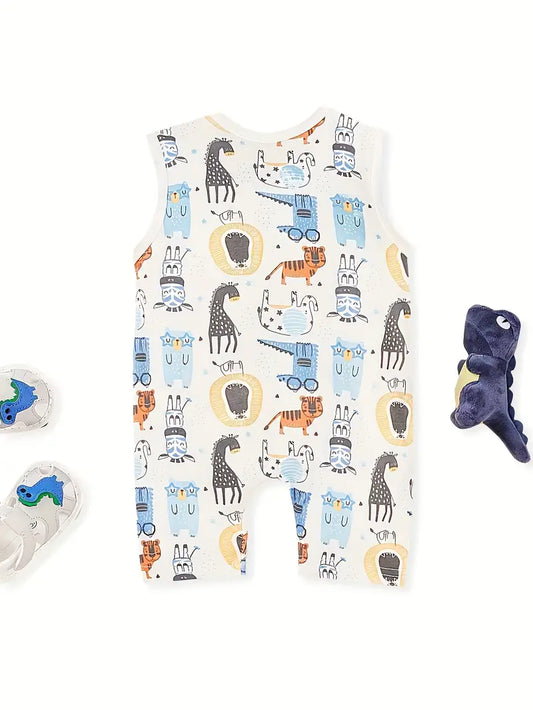 Casual Romper Featuring an Animal Kingdom Print