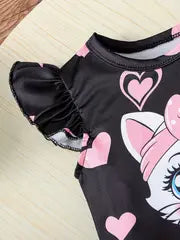 Crew Neck Bodysuit with Ruffle Sleeves