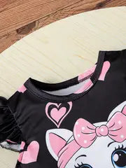Crew Neck Bodysuit with Ruffle Sleeves