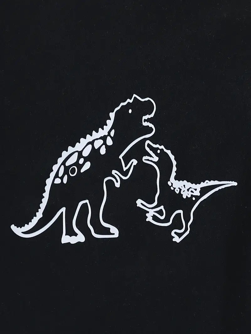 Casual Comfort Camouflage Dinosaur Print Two-Piece Set