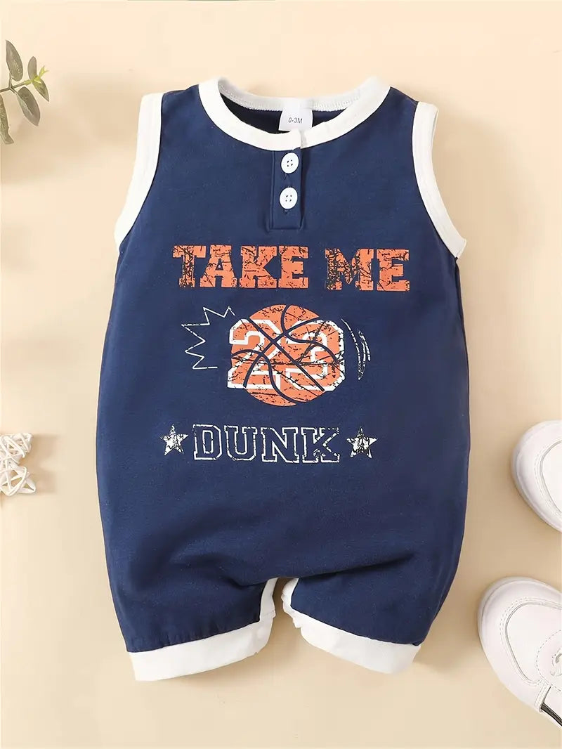 Baby Boys' Basketball Print Romper
