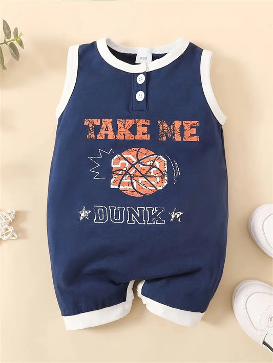 Baby Boys' Basketball Print Romper