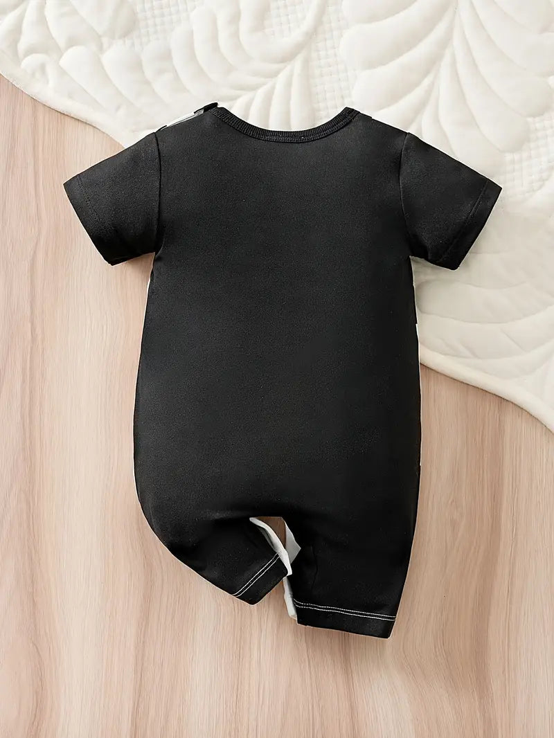 Newborn Short Sleeve Fake 2pcs Snap Crotch Ears Cute Cow Romper