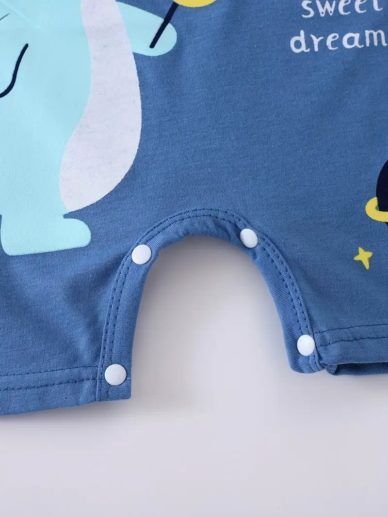 2pcs Toddler Dinosaur & Cow Print Romper Set