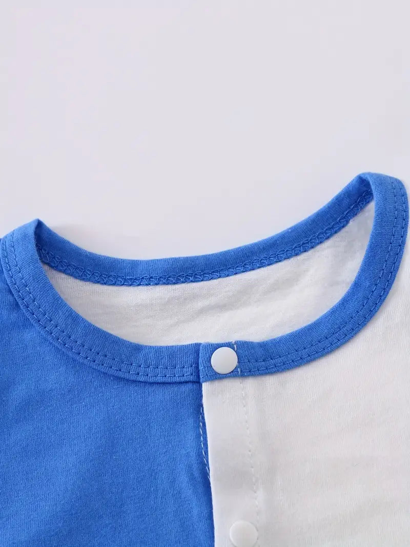 2pcs Short Sleeve, Summer, Cute Dinosaur and Elephant Pattern
