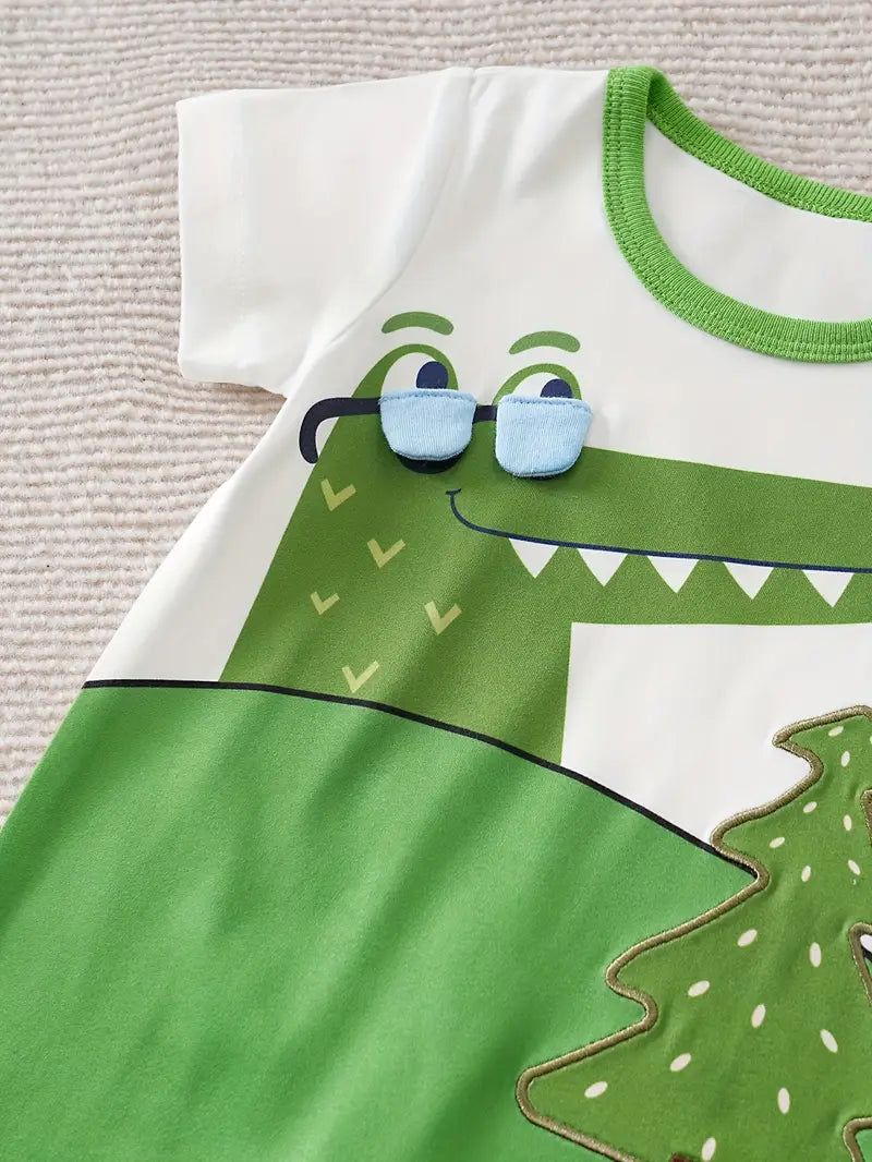Cute Green Crocodile Baby Romper